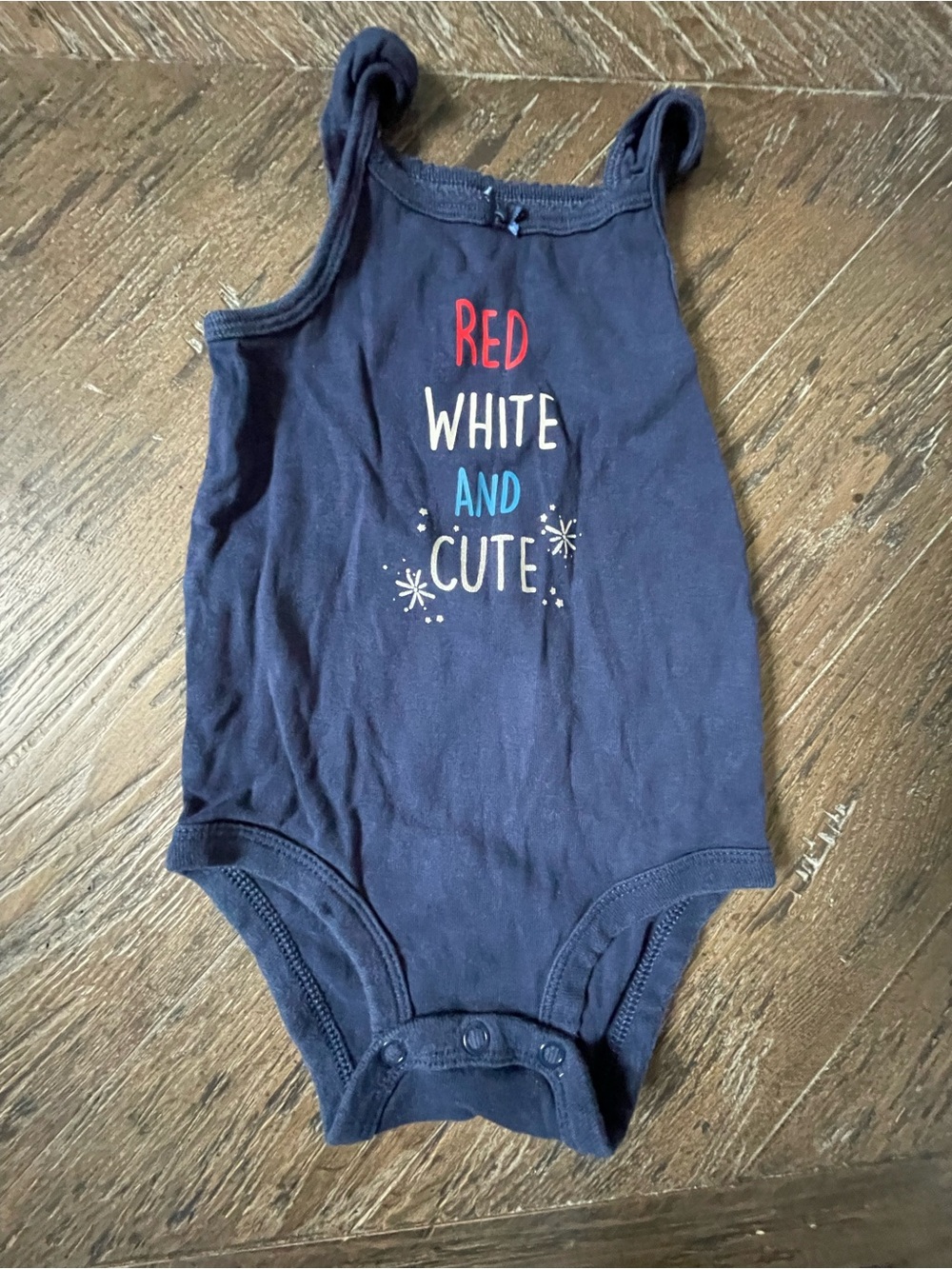 Carter's Navy Blue 'Red White and Cute' Sleeveless Bodysuit